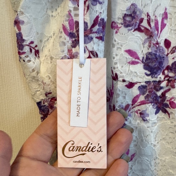 Candie's White and Purple Lace Dress Juniors - Picture 4 of 5